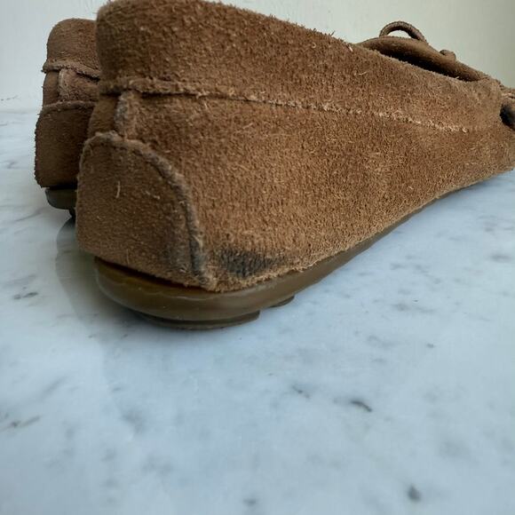 Minnetonka 407T Suede Fringe Moccasins Caramel Brown Women’s 8.5 - Picture 12 of 12